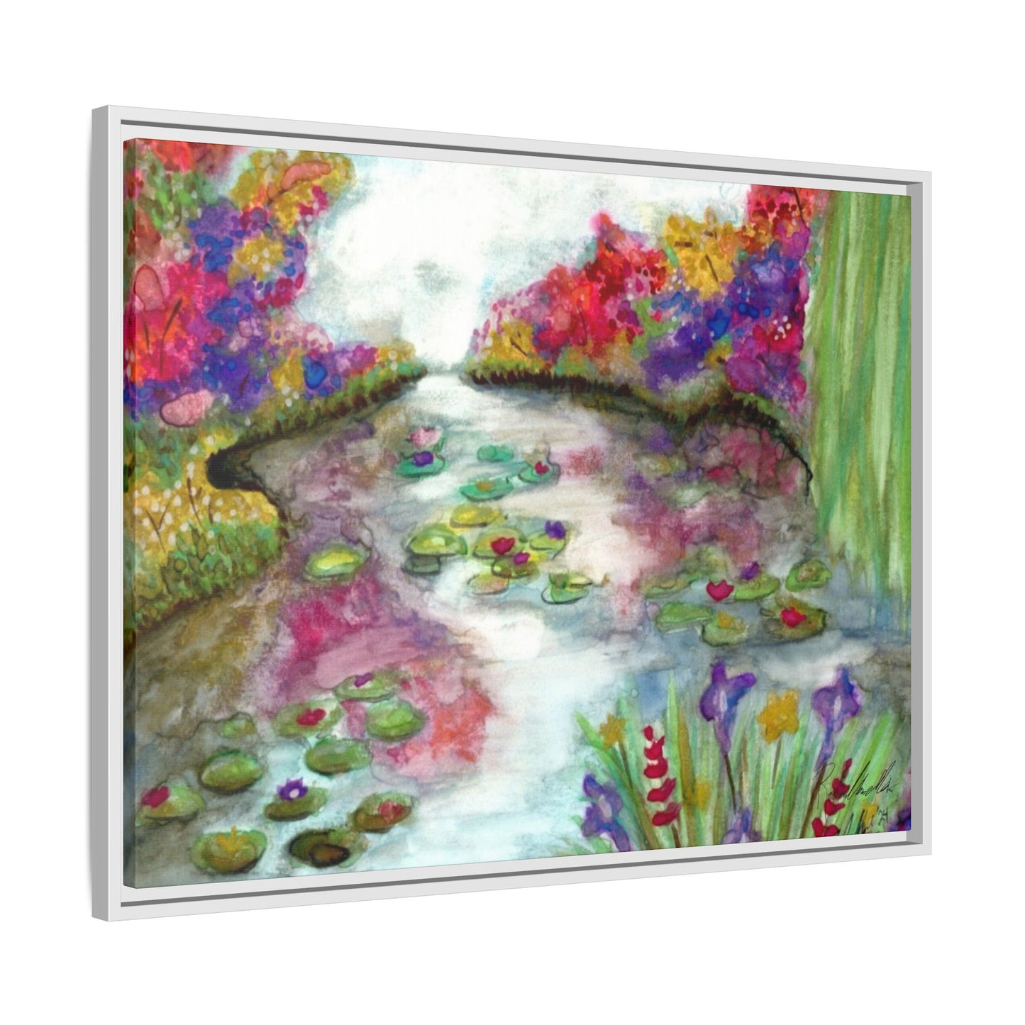 Floral Summer Pond Framed Wall Art