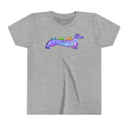 Dachshund Rainbow Crew Youth Tee
