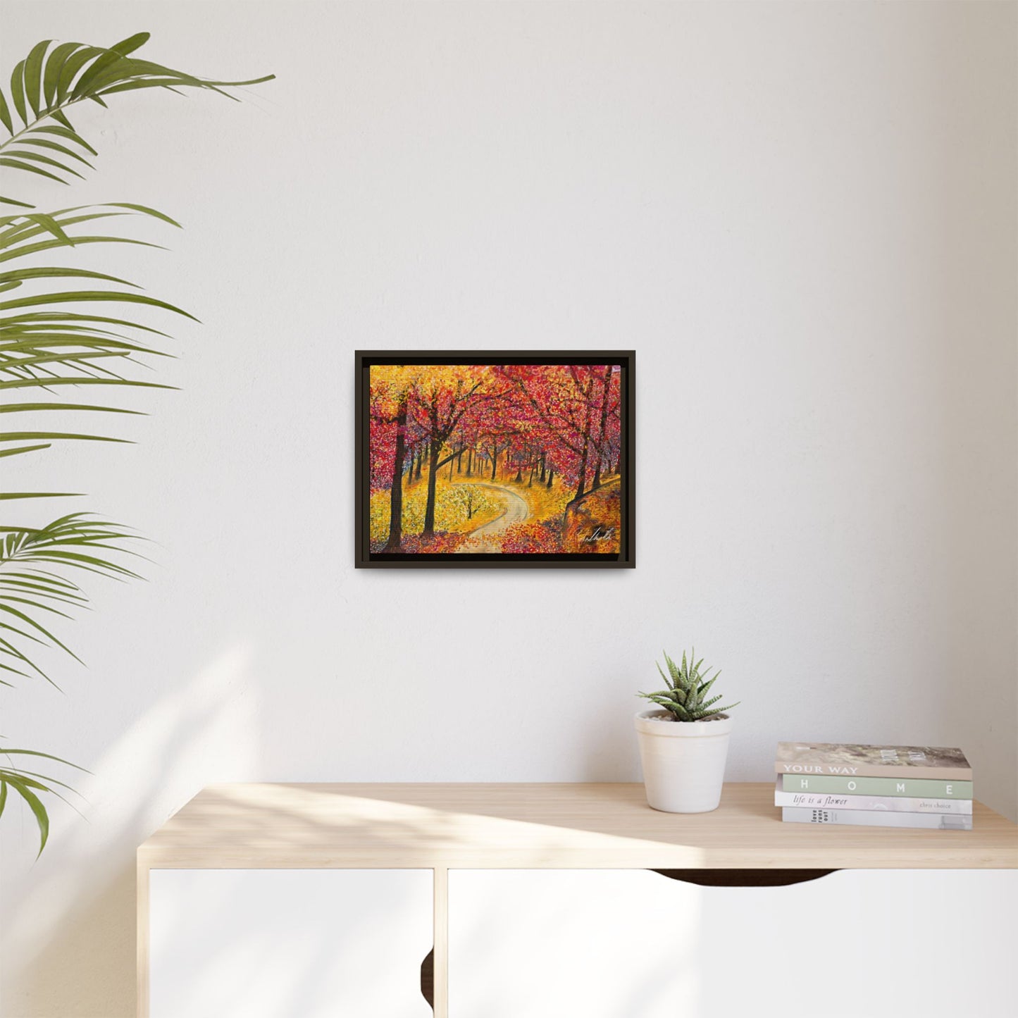 Vibrant Fall Forest Framed Wall Art