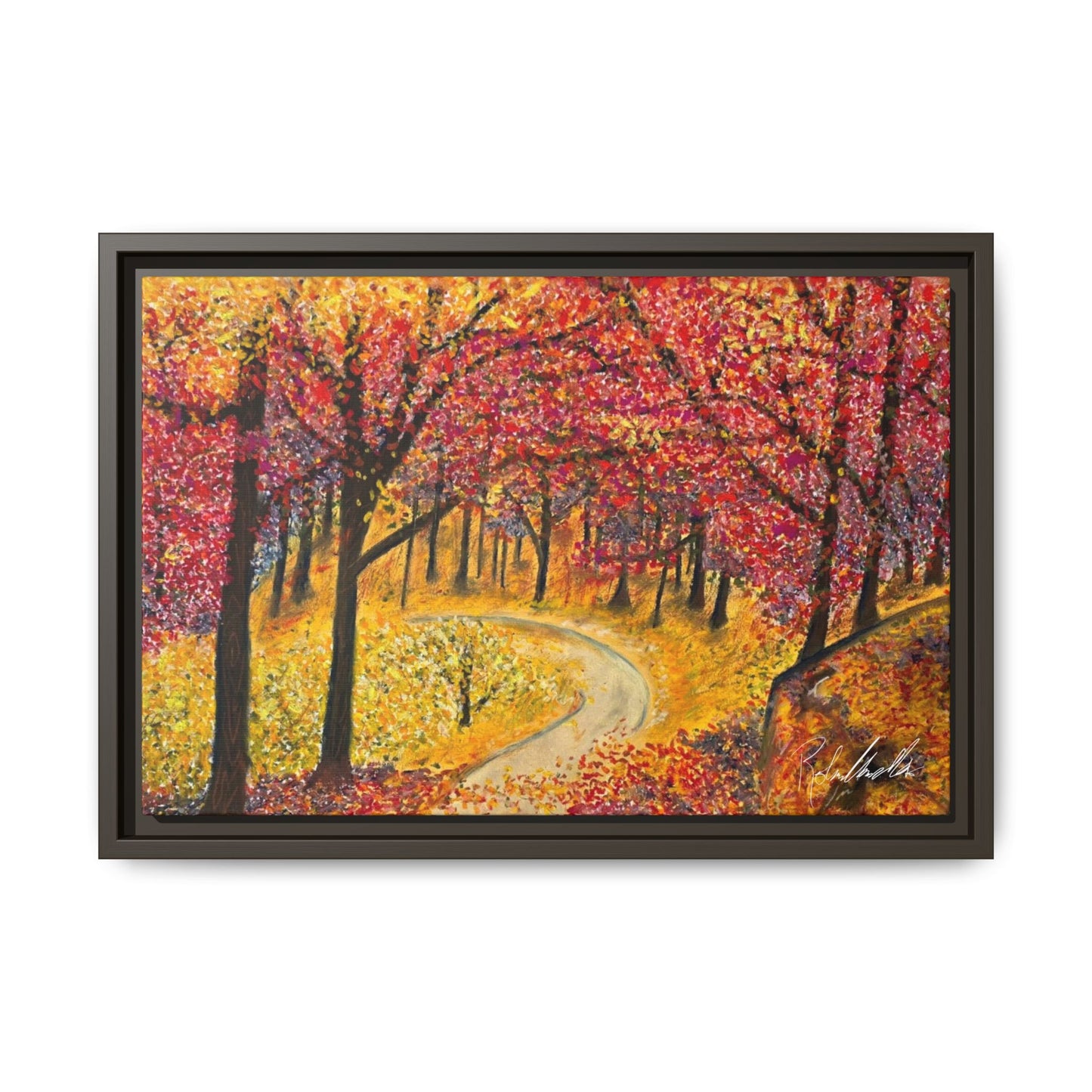Vibrant Fall Forest Framed Wall Art
