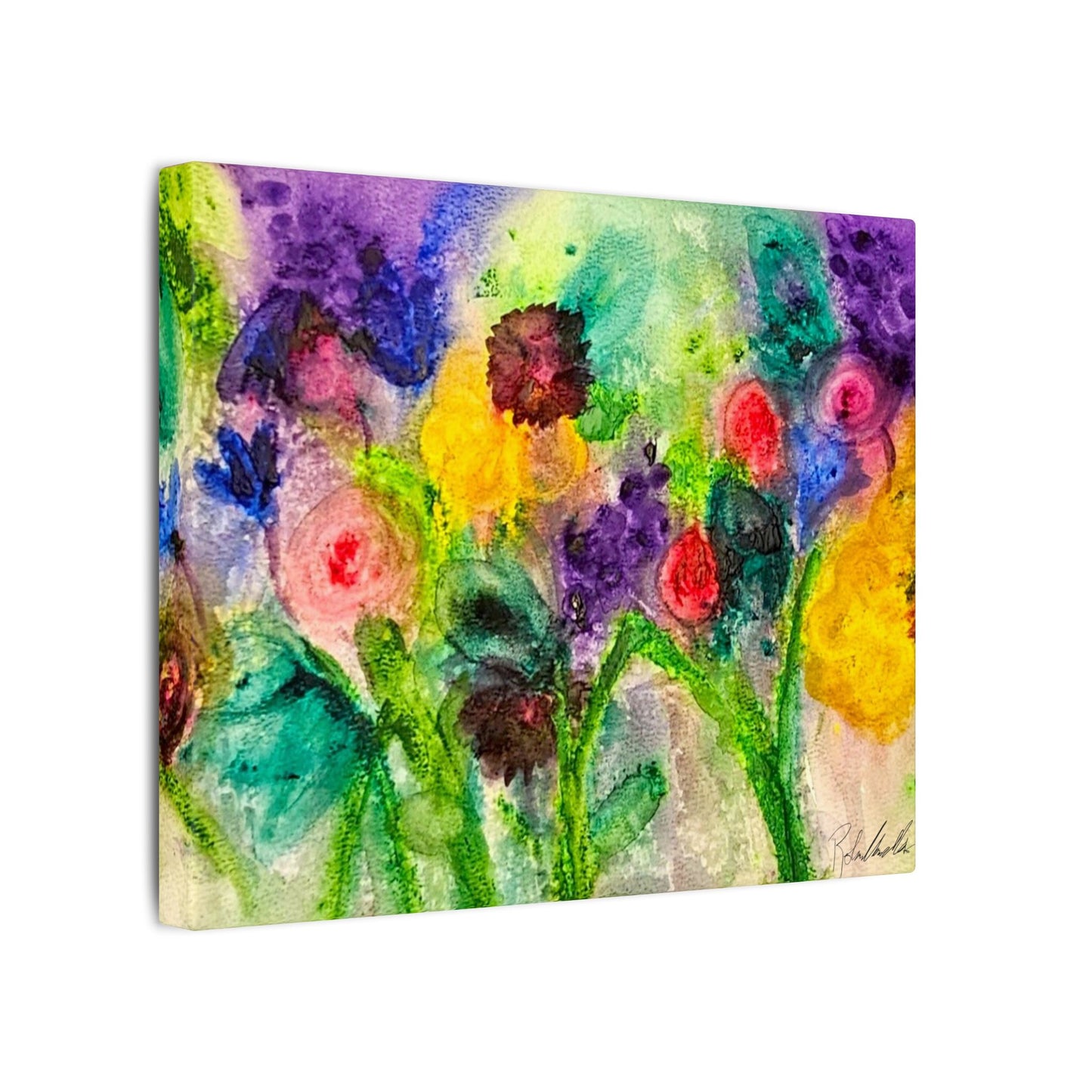 Abstract Flowers Canvas Gallery Wrap