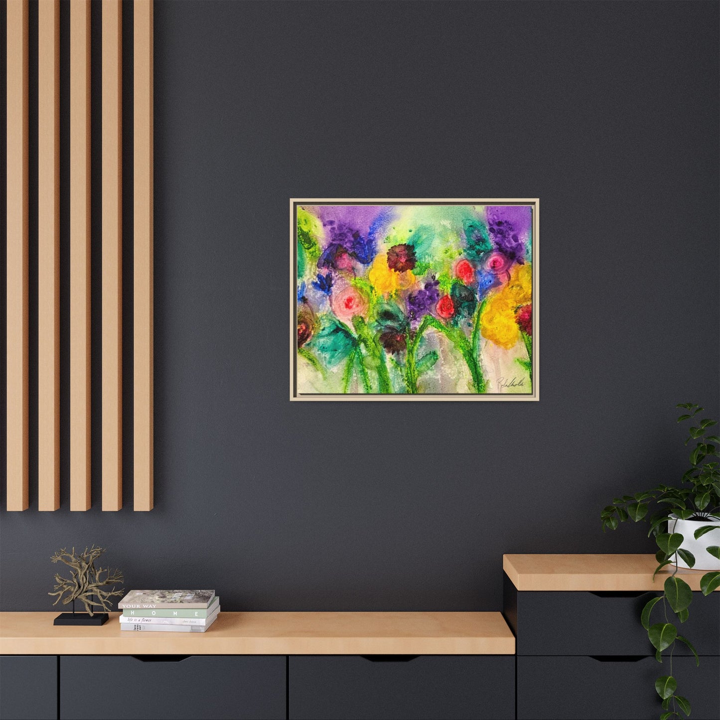 Abstract Flowers Framed Wall Art