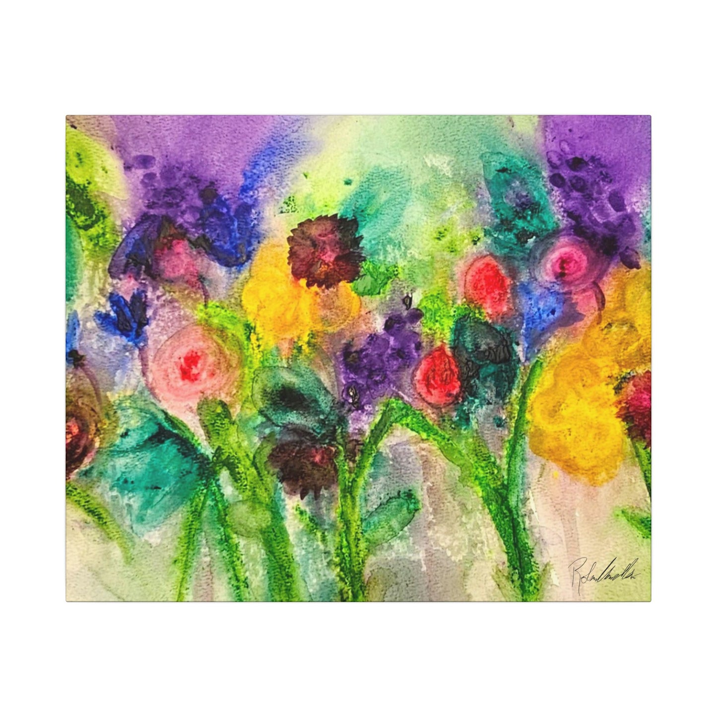 Abstract Flowers Canvas Gallery Wrap