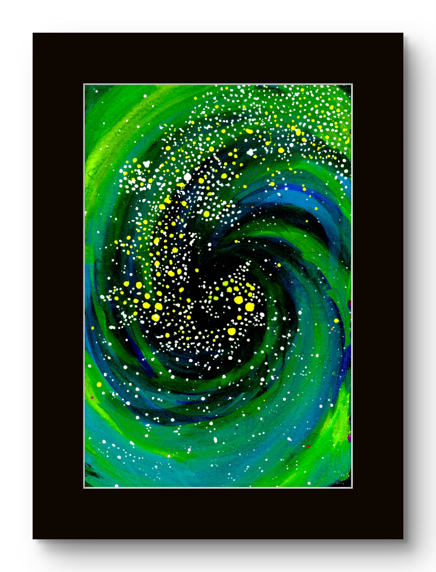 Green Spiral into Black Hole in Space - Galaxy 8x10 Museum Grade Fine Art Print