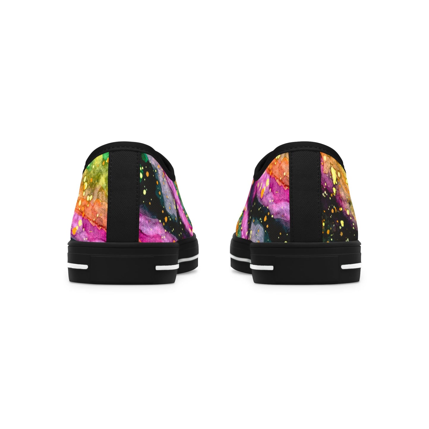 Low Top Sneakers — Vibrant Neon Galaxy Art Print for Women