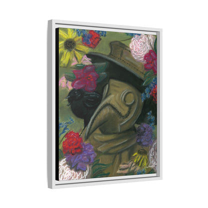 Plague Doctor and Raven Framed Wall Art