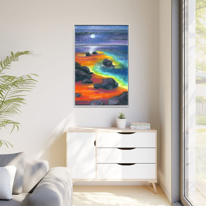 Beach at Night Frame Wall Art
