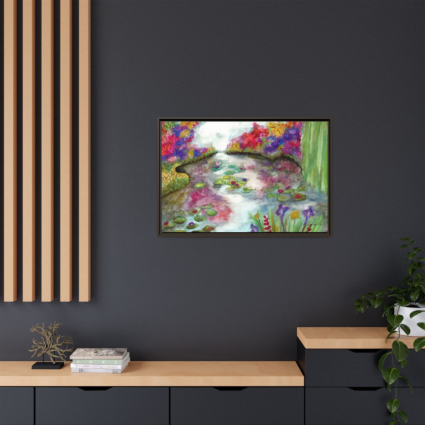 Floral Summer Pond Framed Wall Art