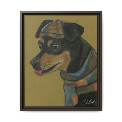 Small Chihuahua Dog in Hat Framed Wall Art