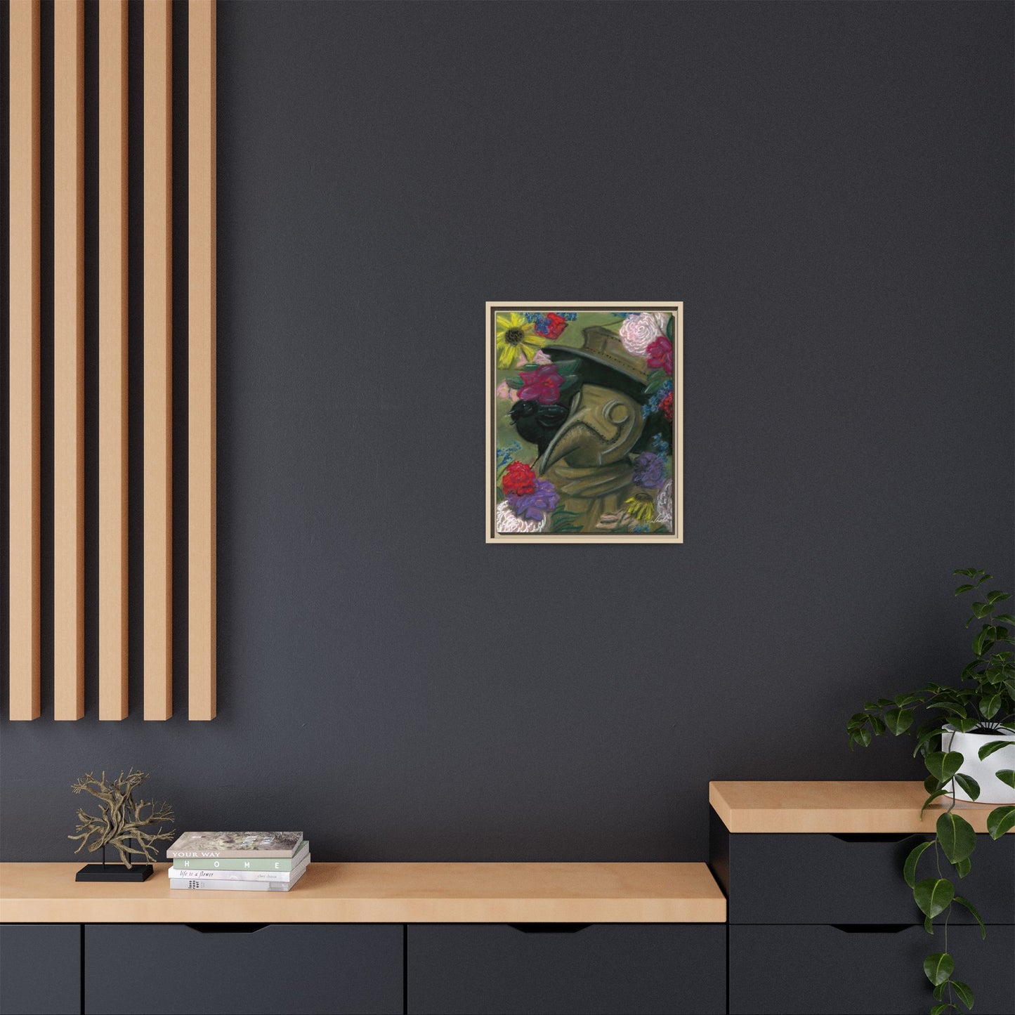 Plague Doctor and Raven Framed Wall Art