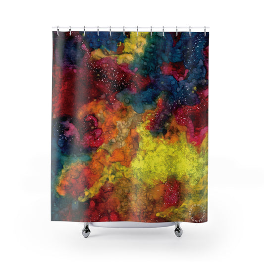 Sunset Clouds Galaxy Shower Curtain for Home Bathroom with Durable One-Sided Print and Waterproof Polyester Material