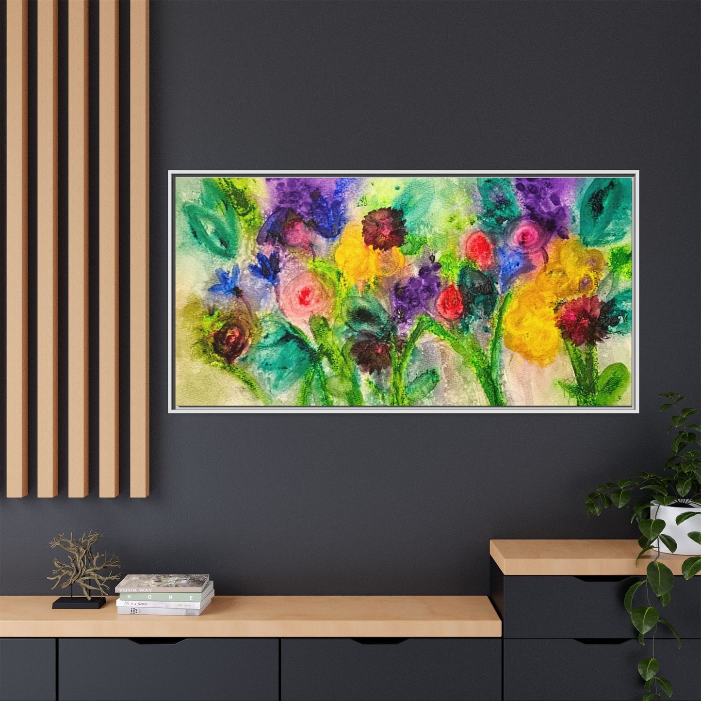 Abstract Flowers Framed Wall Art