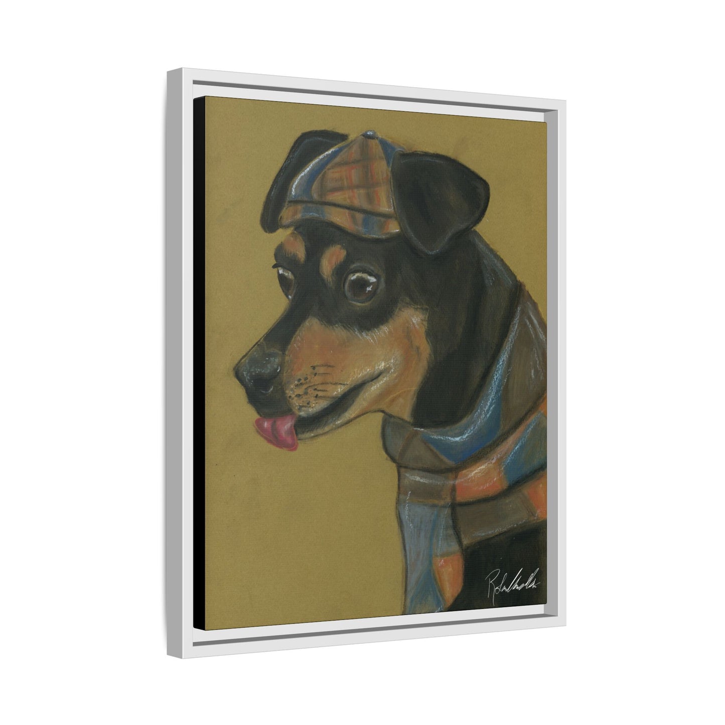 Small Chihuahua Dog in Hat Framed Wall Art