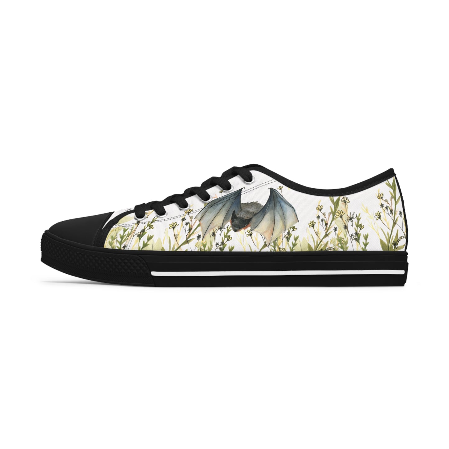 White Bat Printed Unisex Classic Low Top Sneaker Shoes