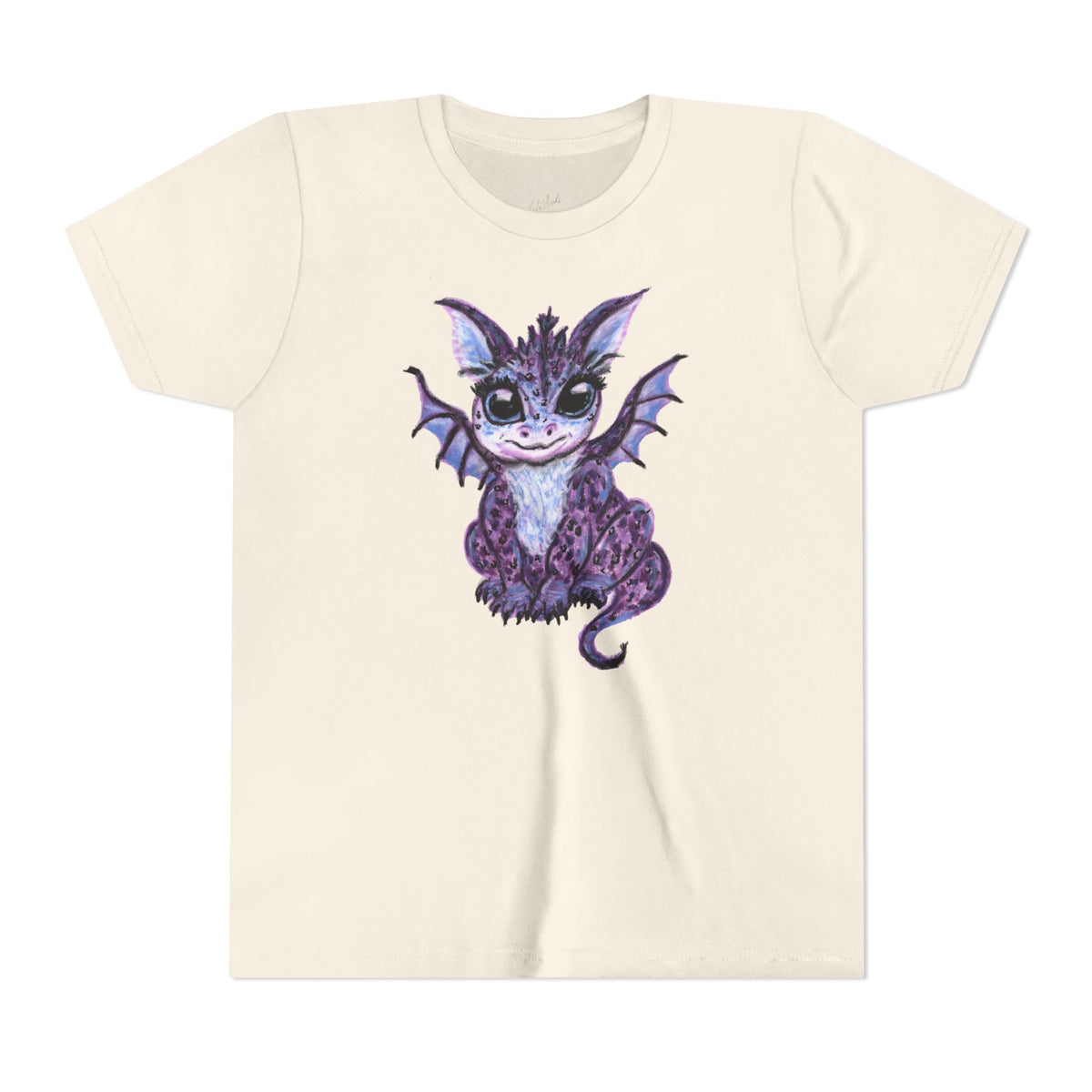 Youth Tee — Cute Purple Baby Dragon Illustration Kids Shirt