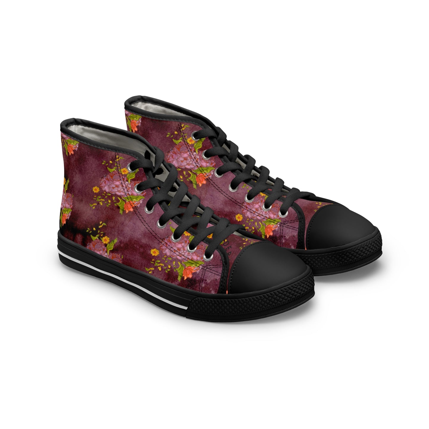 Vintage Flowers Unisex Classic High Top Sneakers