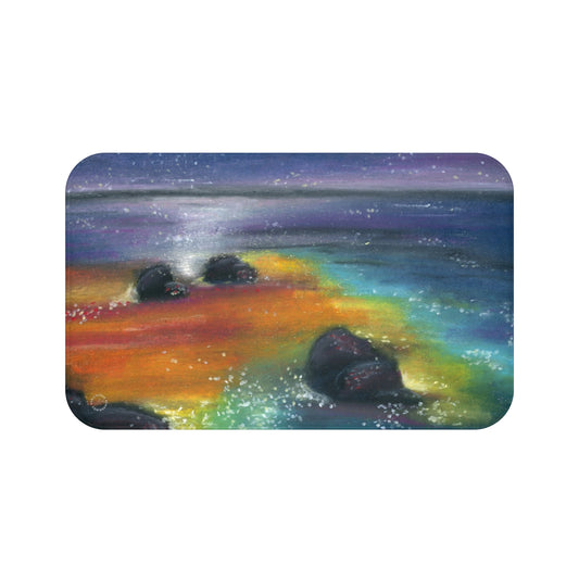 Night Beach Bath Mat