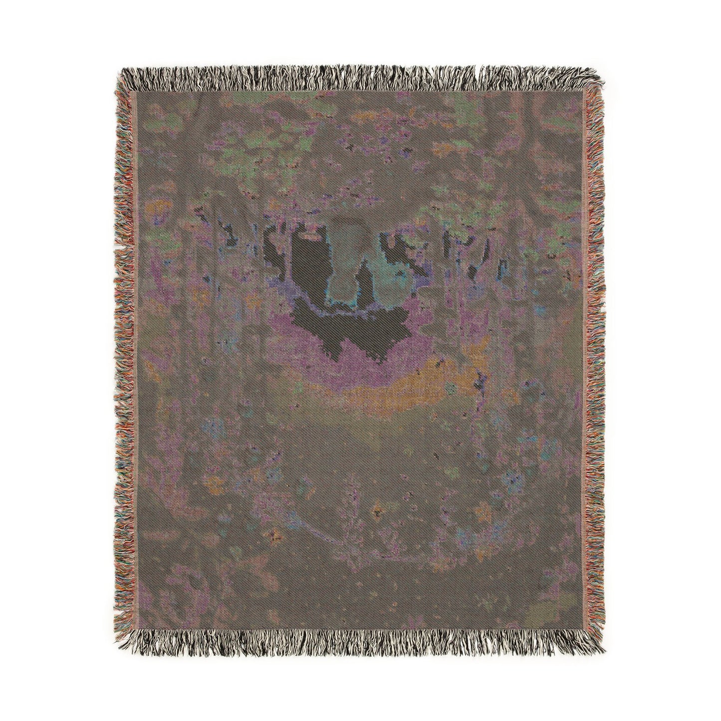 Starry Forest Woven Blanket — Cozy Moonlit Camping Throw