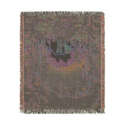 Starry Forest Woven Blanket — Cozy Moonlit Camping Throw