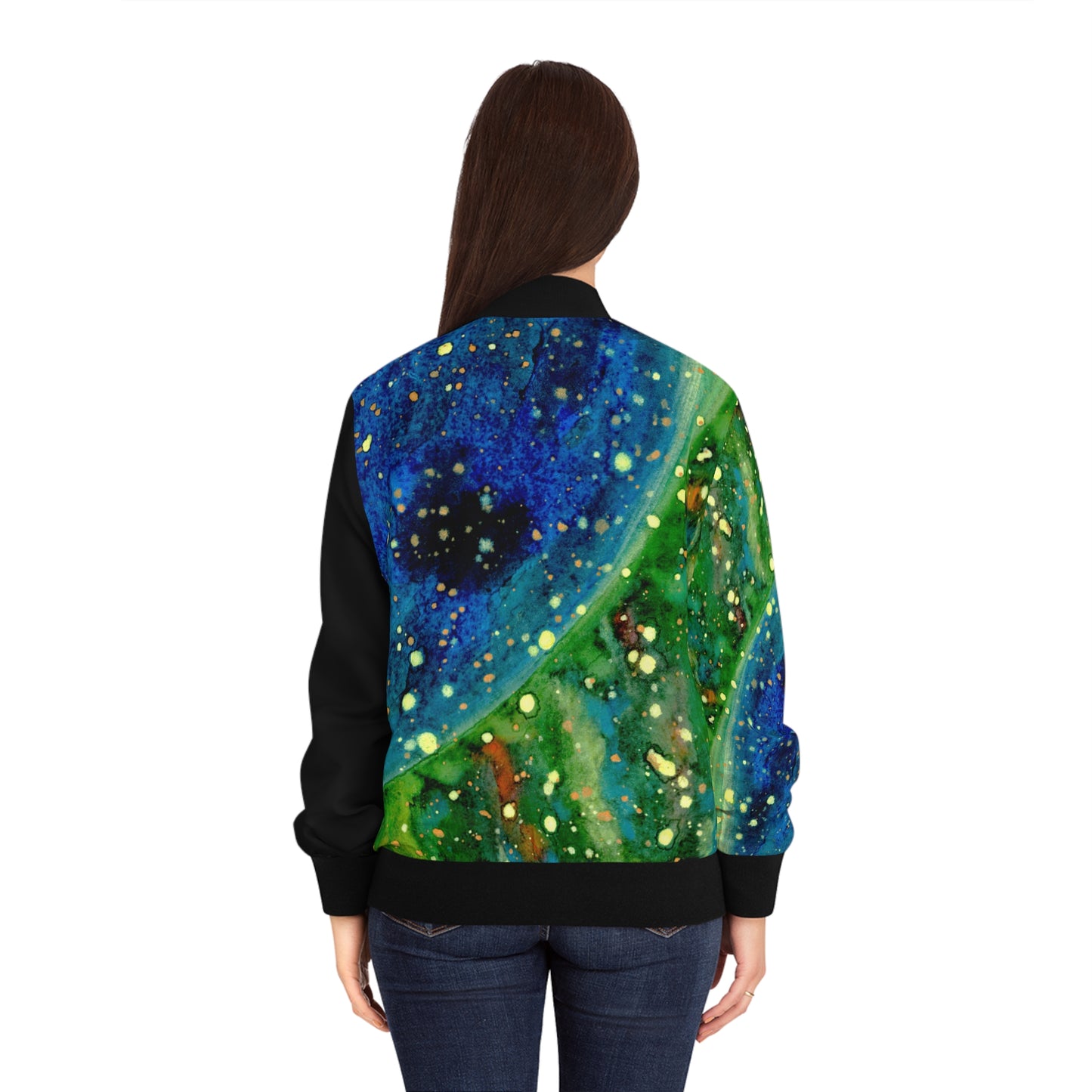 Blue Planet Galaxy Women's Bomber Jacket (AOP)