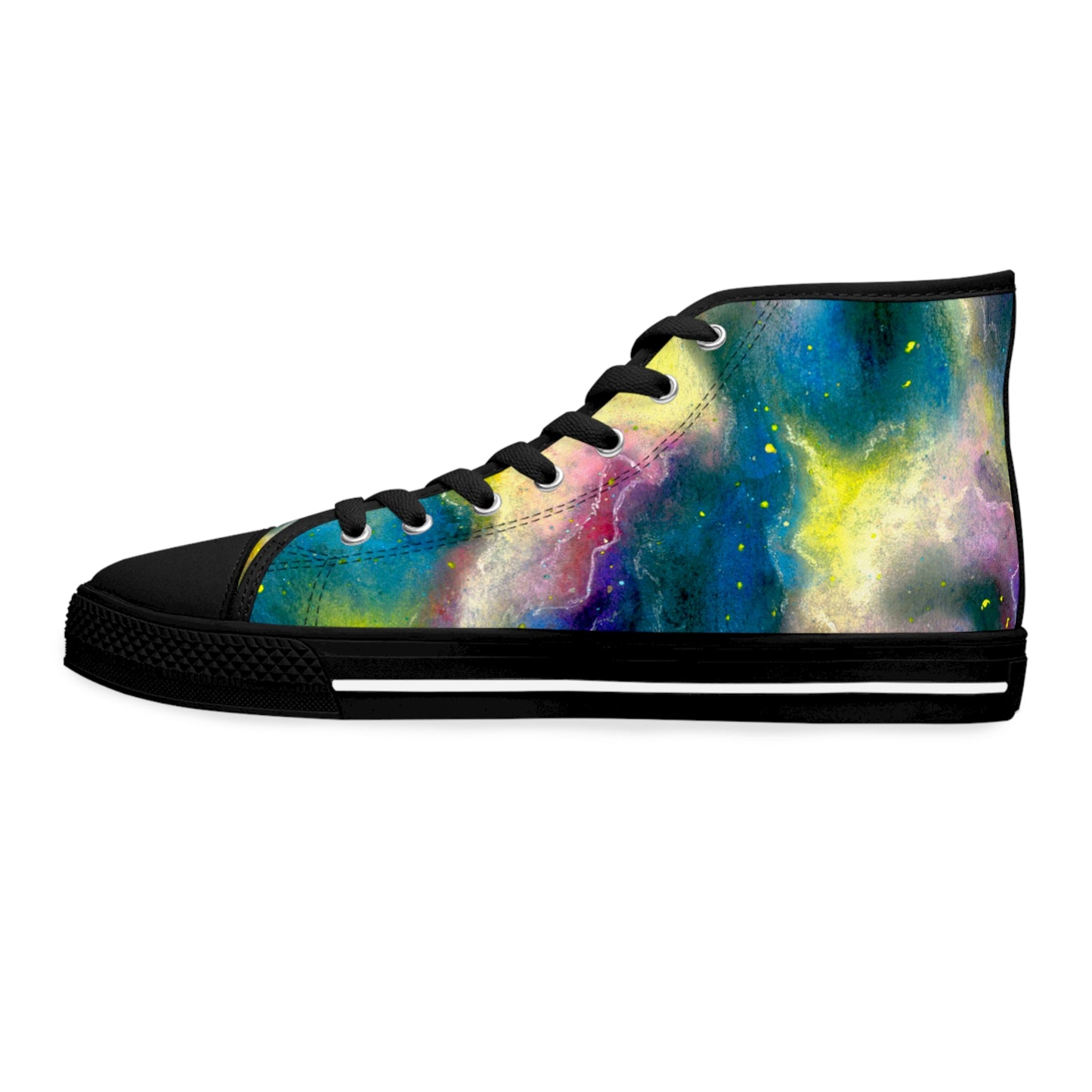 Women's High Top Sneakers — Colorful Galaxy Watercolor Print