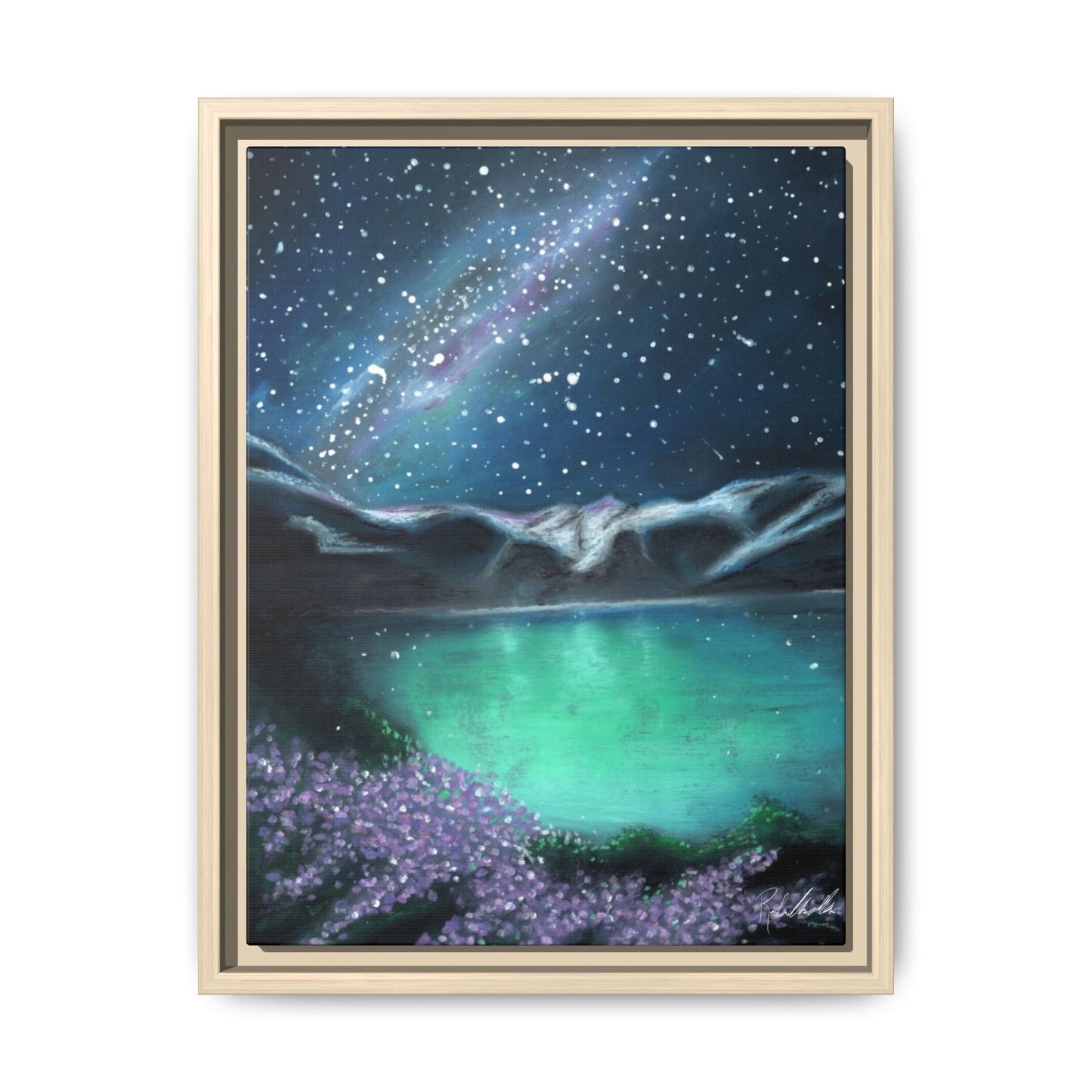 Night Sky over Spring Lake Framed Wall Art
