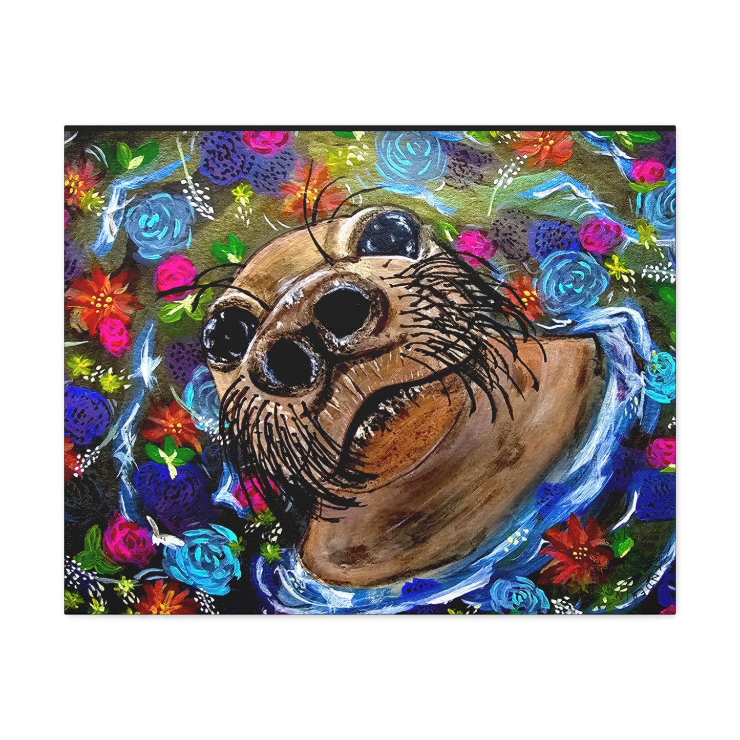 Flower Seal Canvas Gallery Wraps