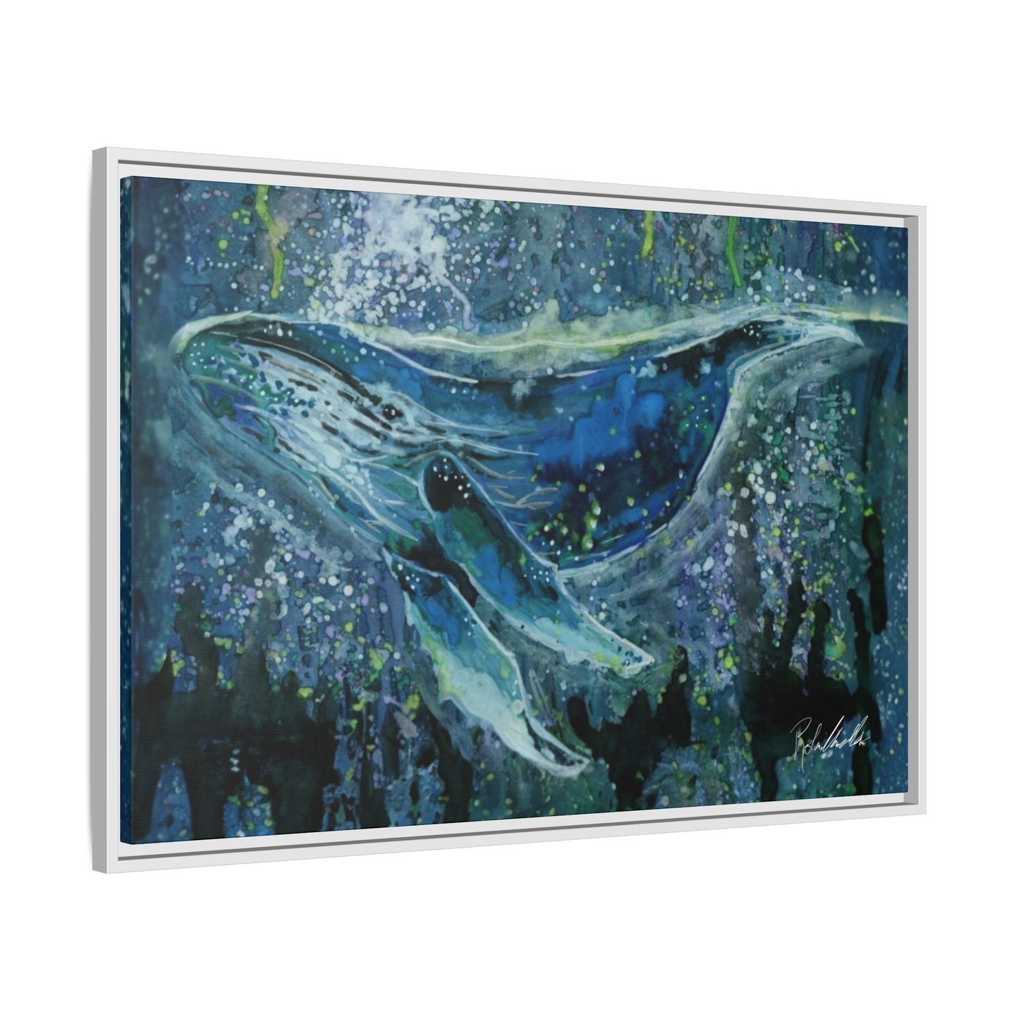 Watercolor Whale Framed Wall Art