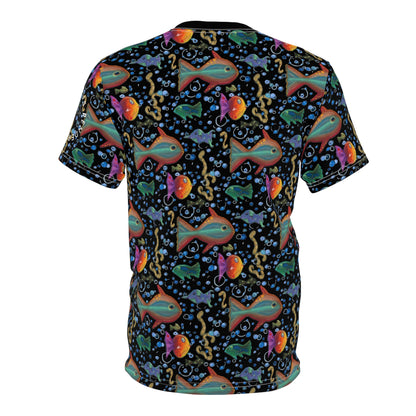 T-Shirt — Neon Retro Fish All-Over Print Tee