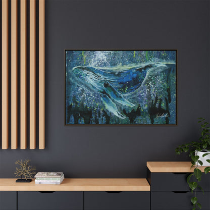 Watercolor Whale Framed Wall Art