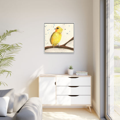 Yellow Canary Bird Framed Wall Art
