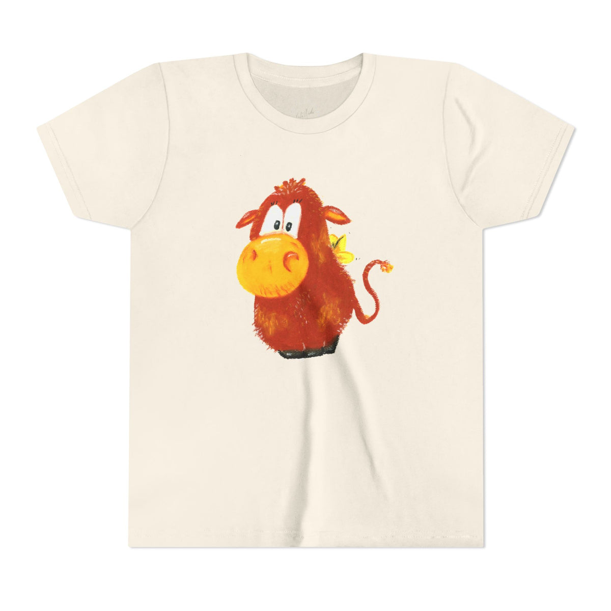 Cute Cartoon Cow Kids T-Shirt — Playful Red Cow Graphic Youth Tee