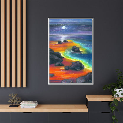 Beach at Night Frame Wall Art