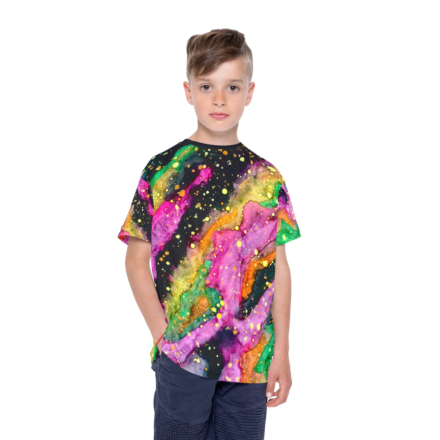 Neon Galaxy Kids Sports Jersey (AOP)