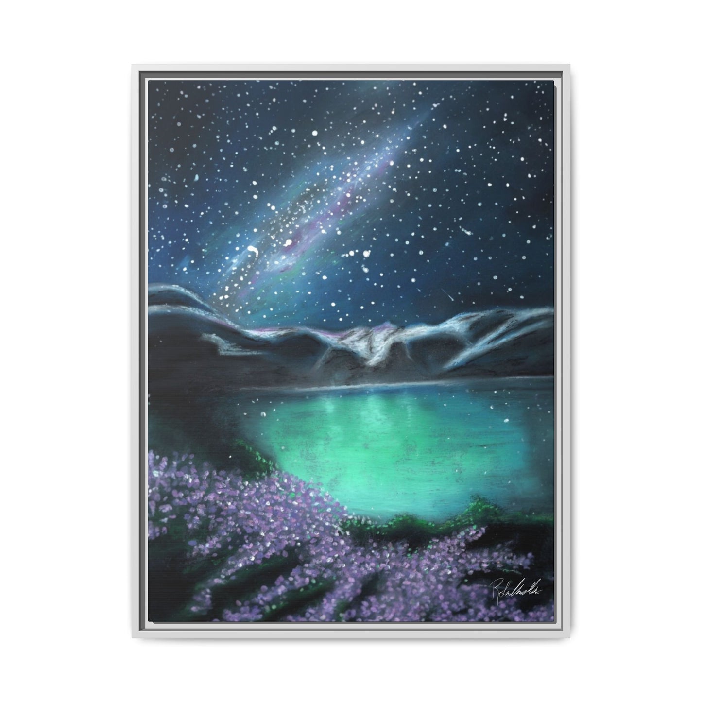 Night Sky over Spring Lake Framed Wall Art