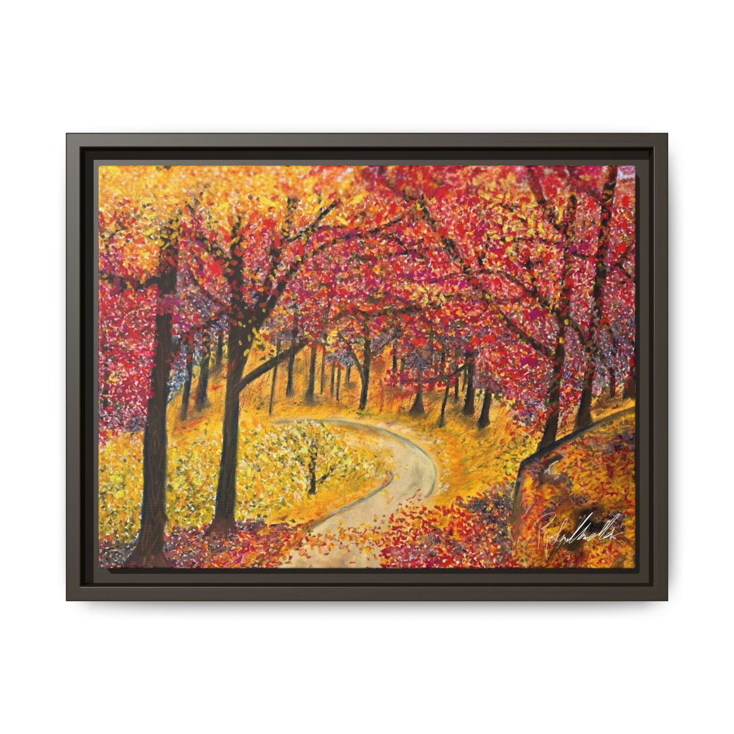 Vibrant Fall Forest Framed Wall Art