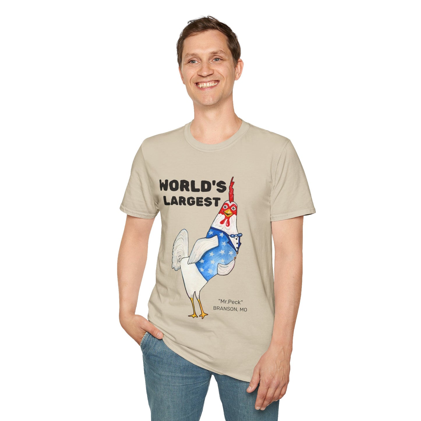 World's Largest Chicken T-Shirt — Funny Patriotic Rooster Tee
