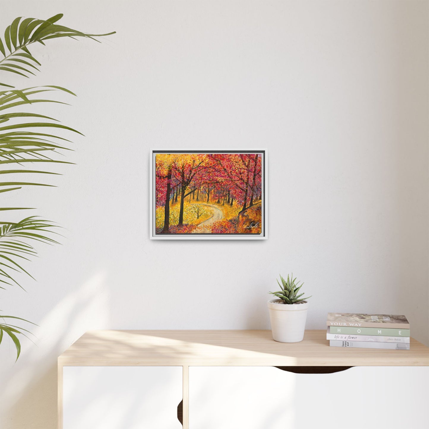 Vibrant Fall Forest Framed Wall Art