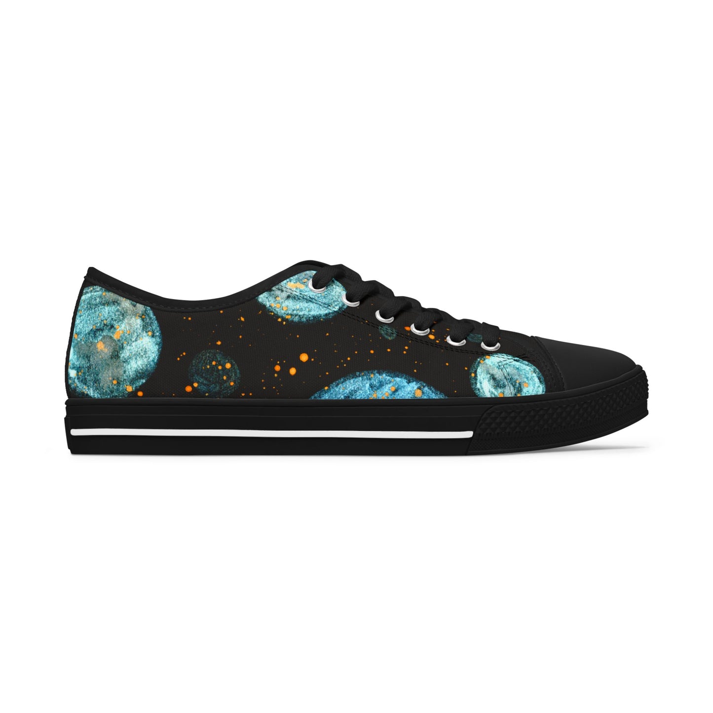 Planetary Watercolor Low Top Sneakers — Women's Celestial Canvas Shoes