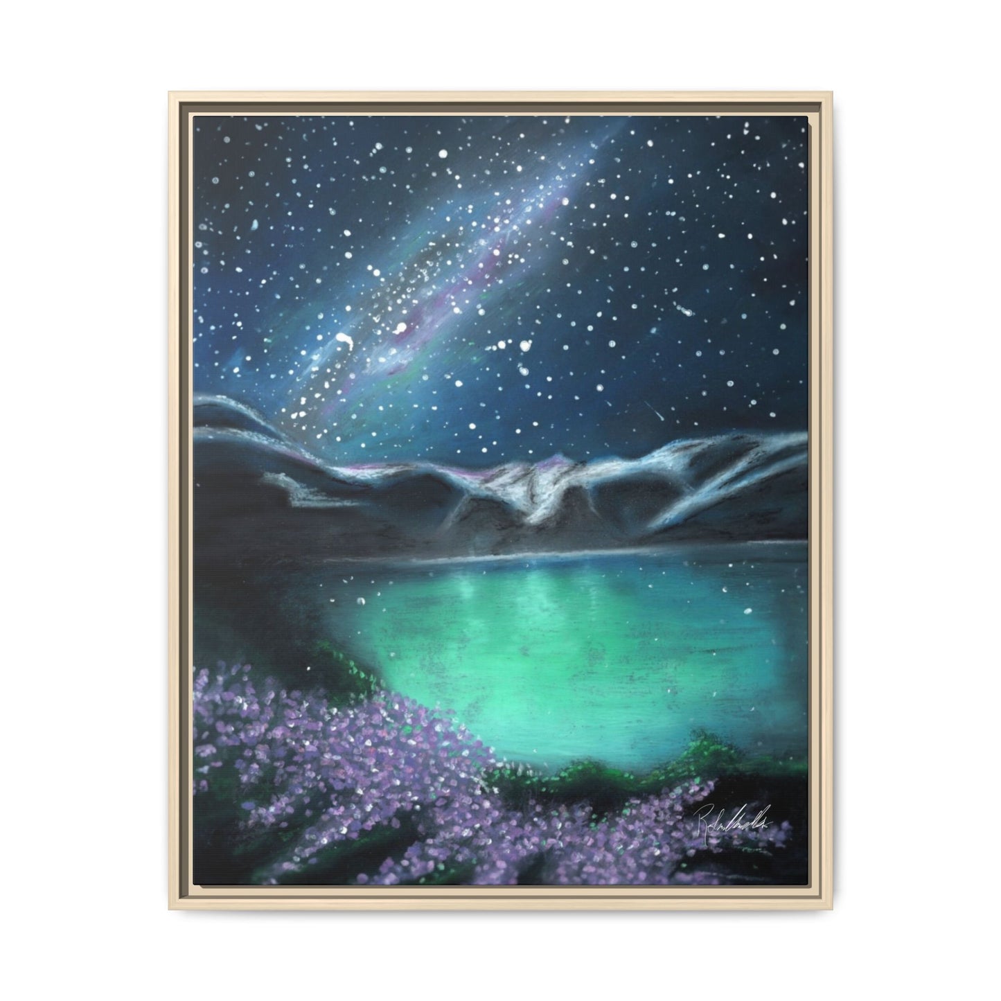 Night Sky over Spring Lake Framed Wall Art