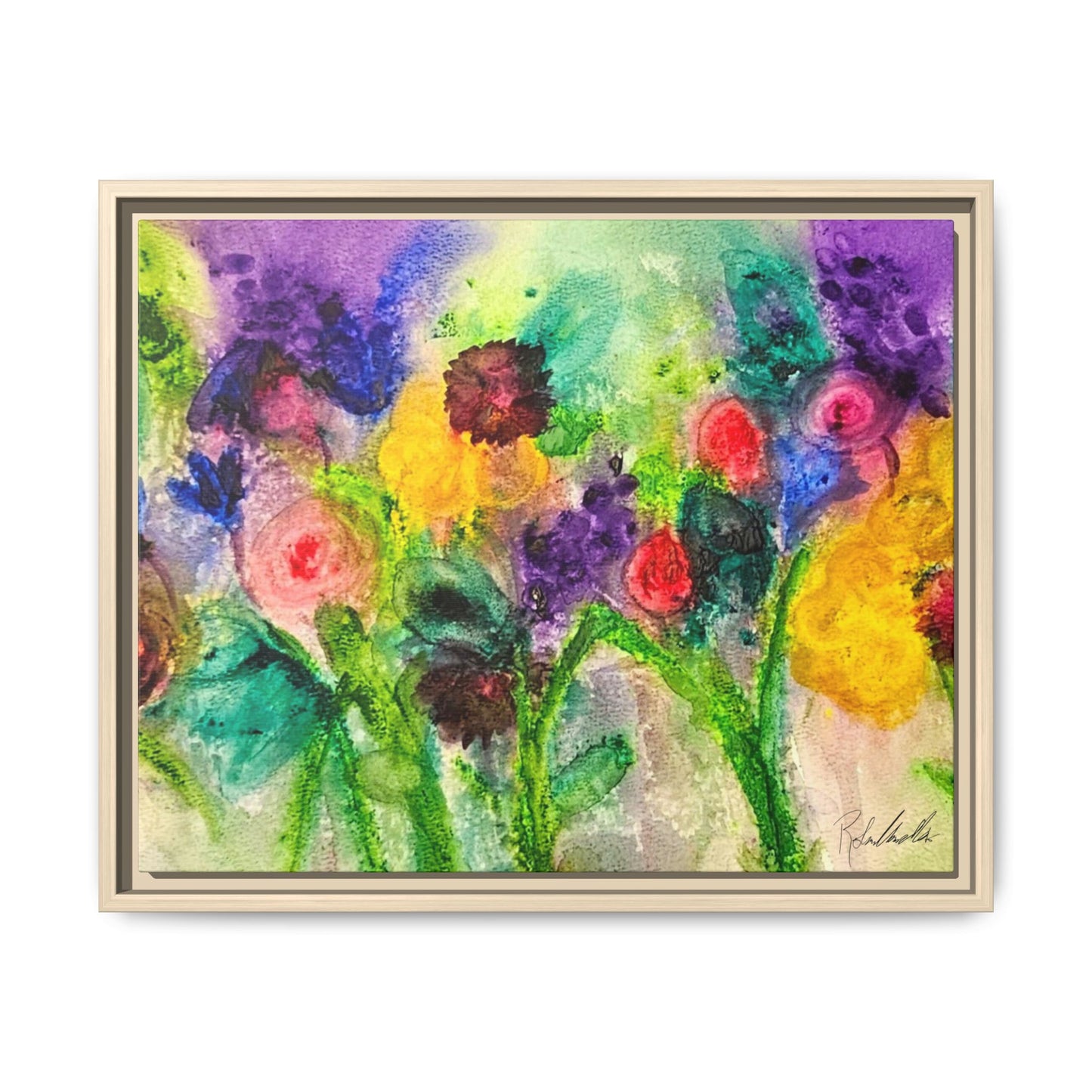 Abstract Flowers Framed Wall Art