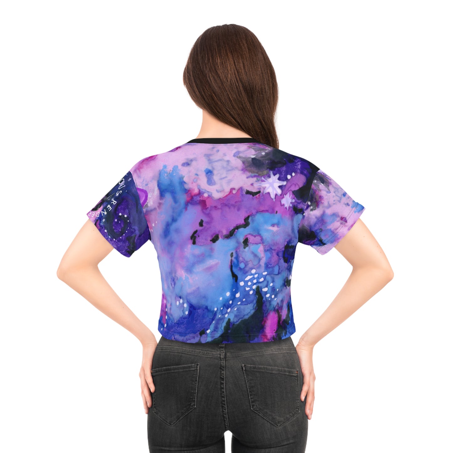 Purple Galaxy Crop Tee (AOP)