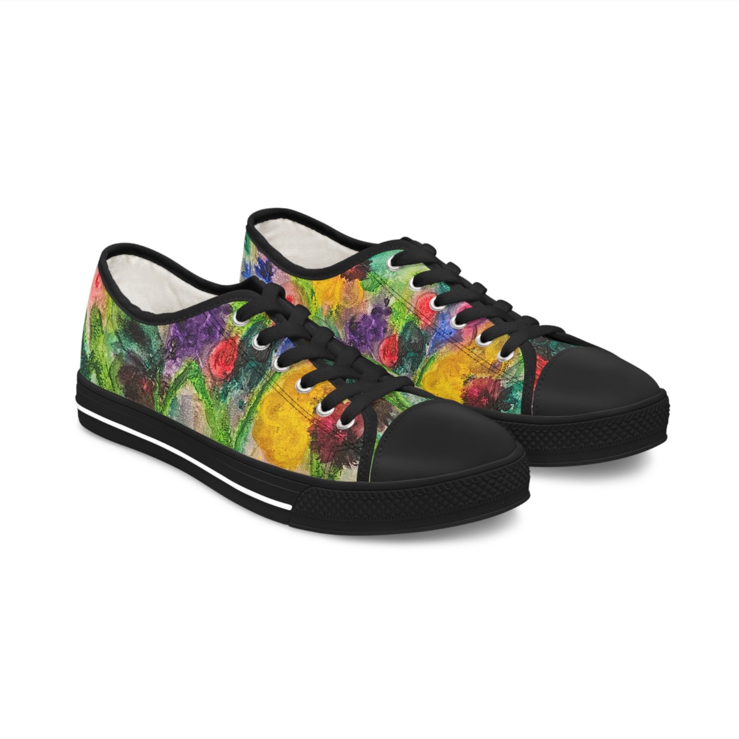 Watercolor Flower Unisex Low Top Sneakers