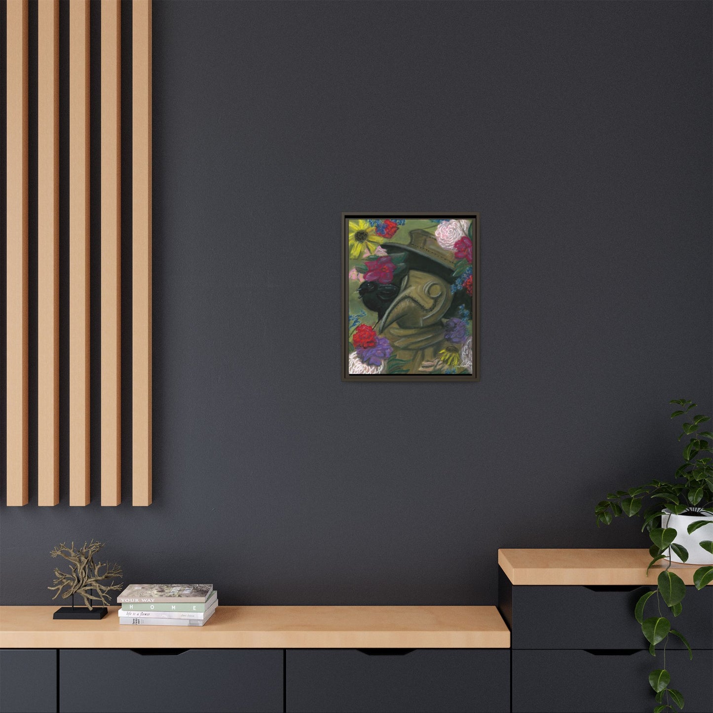 Plague Doctor and Raven Framed Wall Art