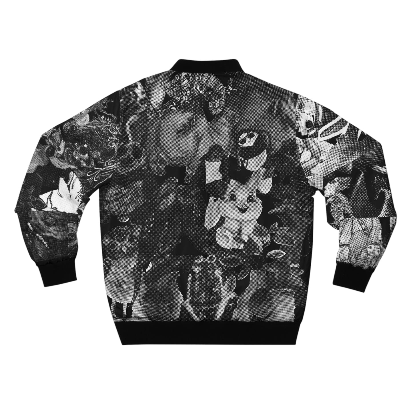 Black and White Animal Mashup Bomber Jacket (AOP)