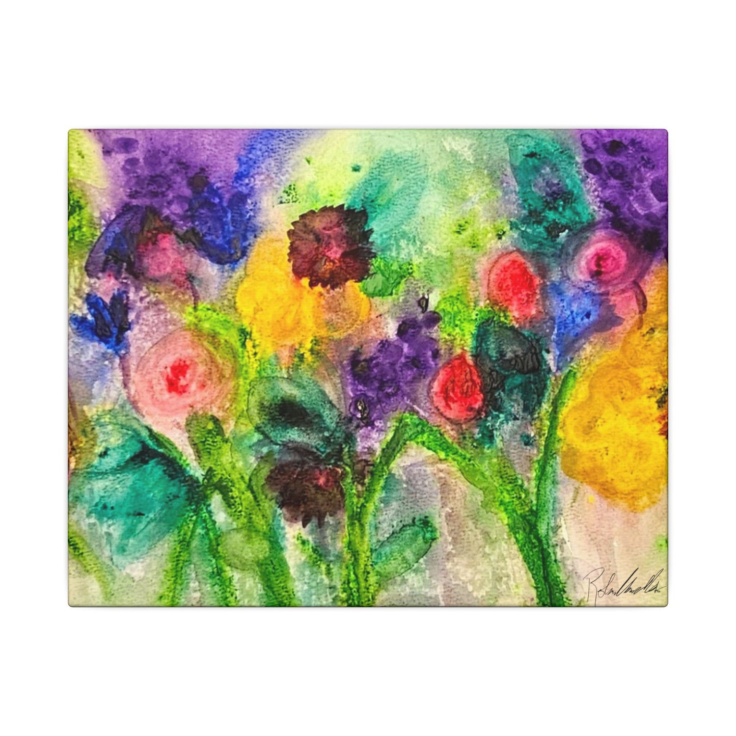 Abstract Flowers Canvas Gallery Wrap