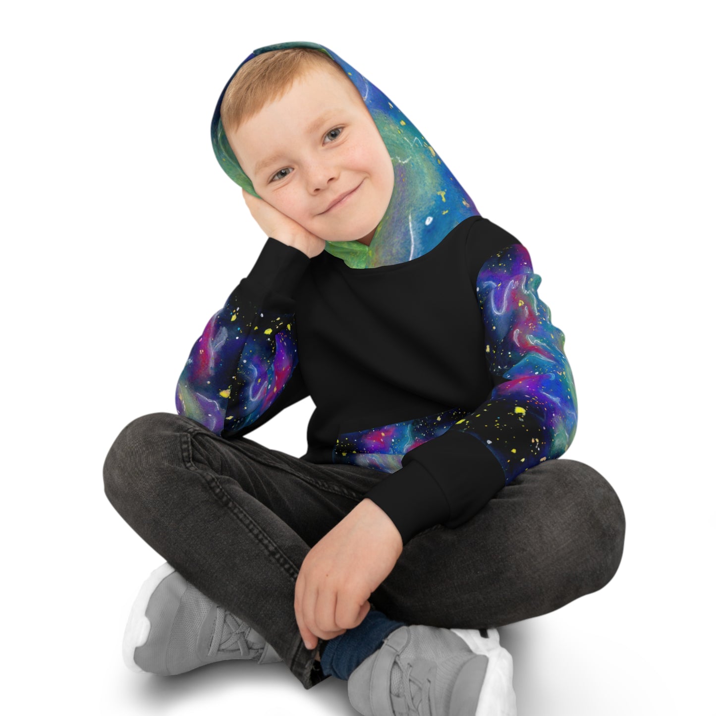 Rainbow Vortex Galaxy Children's Hoodie (AOP)