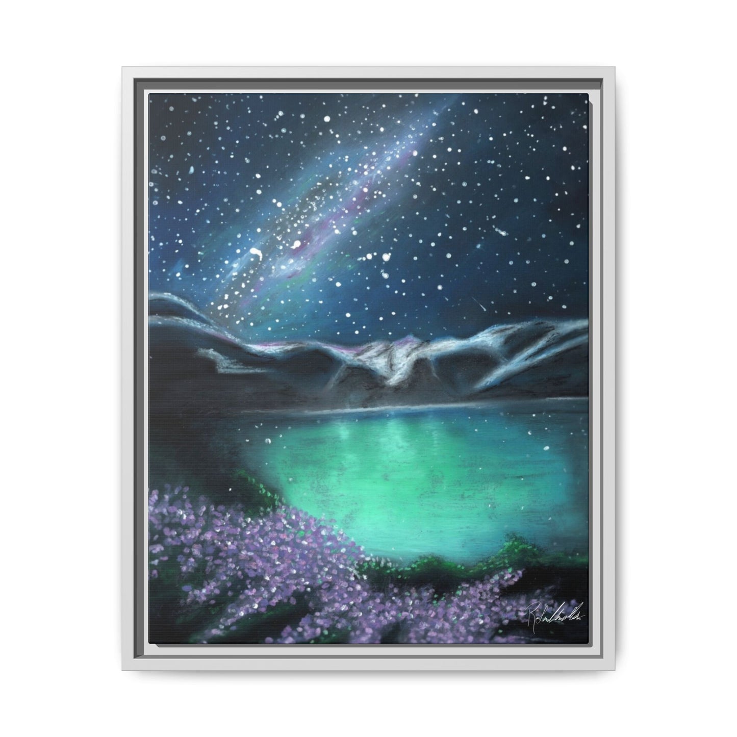Night Sky over Spring Lake Framed Wall Art