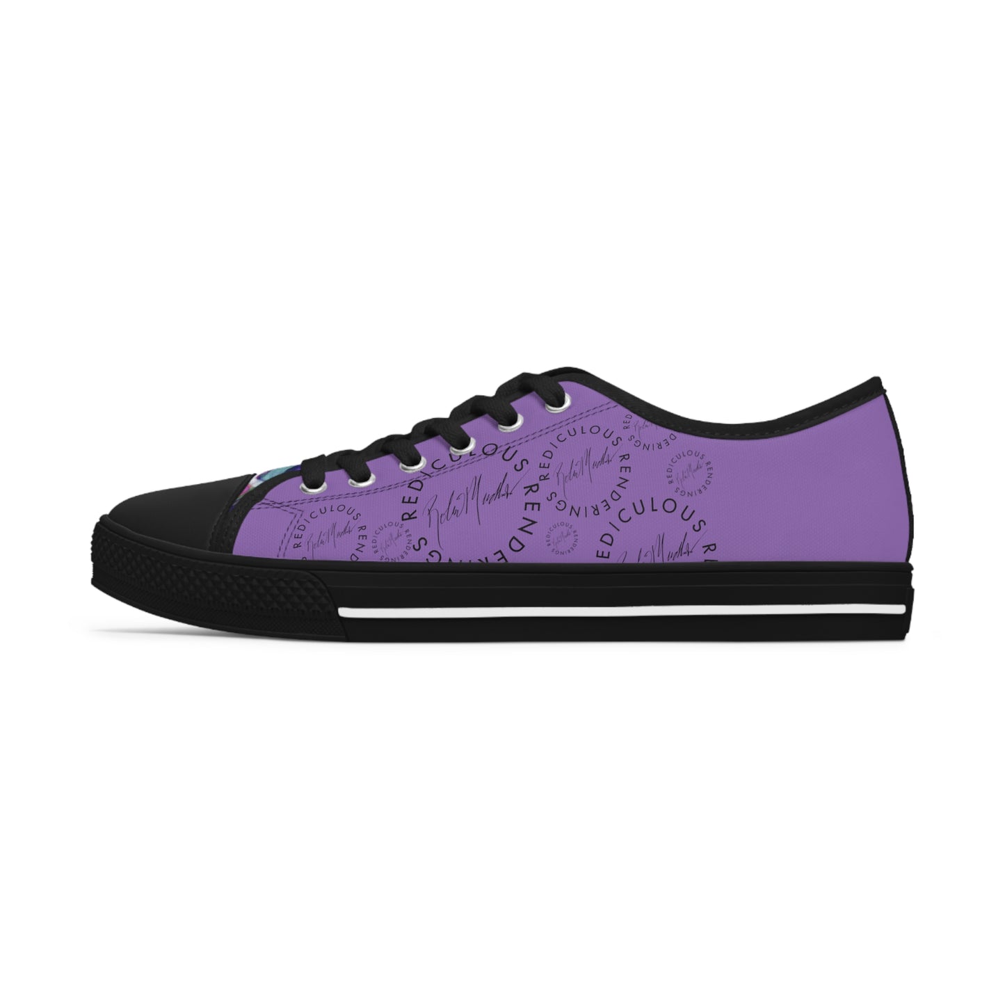 Purple Abstract Horse Unisex Low-Top Sneakers