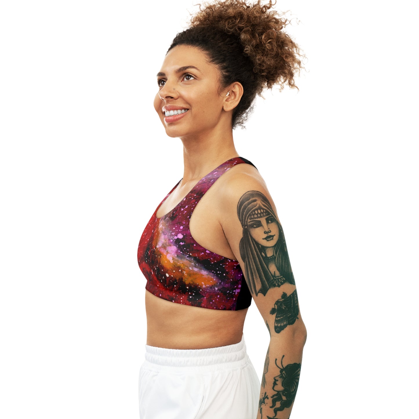 Orange Moons Galaxy Seamless Sports Bra (AOP)